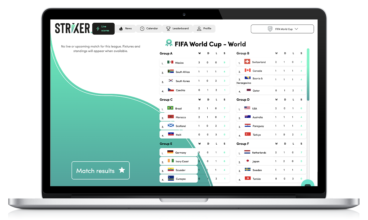 Striker dashboard